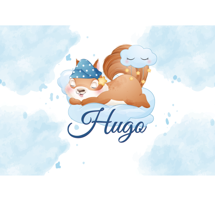 幼儿园的其他壁画：睡梦中的懒松鼠 - TenStickers