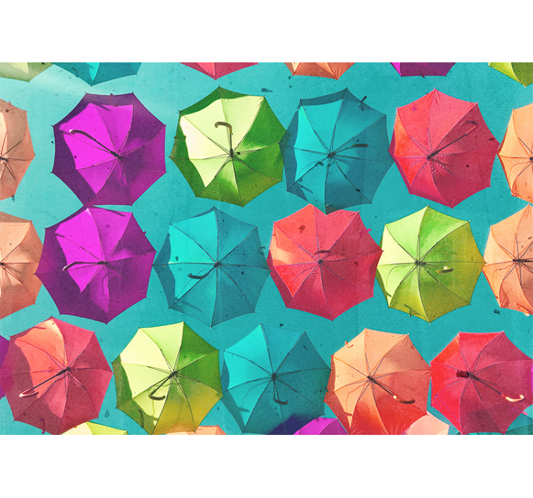 城市艺术照片壁画色彩斑斓的伞设计 - TenStickers