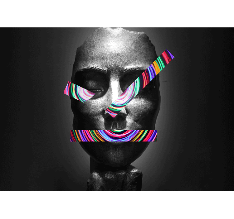 艺术照片墙呈现抽象面部特征 - TenStickers