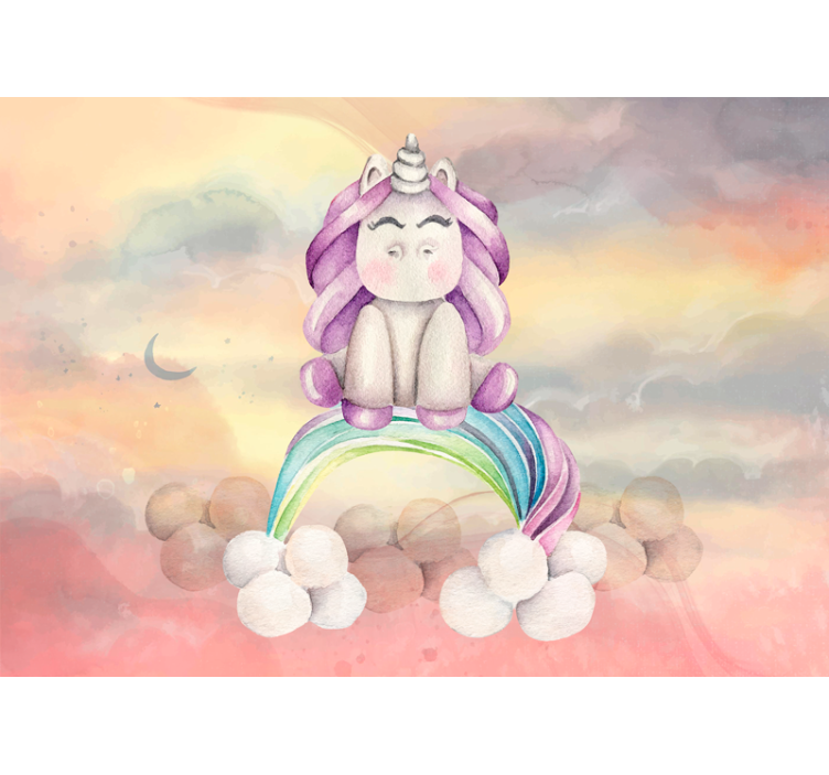 幻想的照片墙可爱独角兽彩虹 - TenStickers
