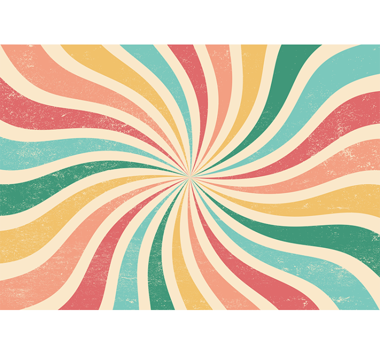 3d效果照片墙螺旋彩色波浪 - TenStickers