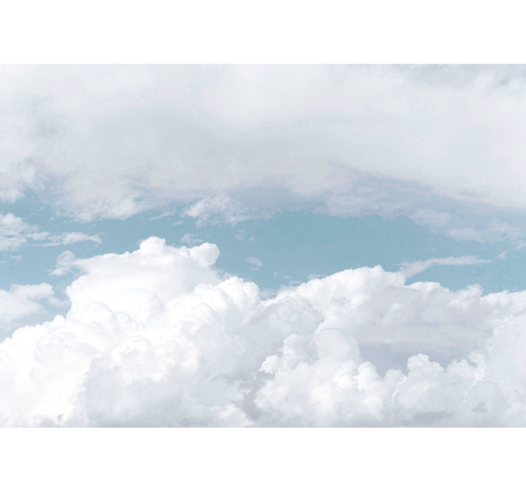 白色蓬松的云朵苗圃壁画 - TenStickers