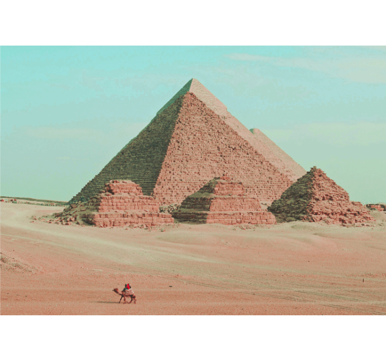 城市和乡村照片墙展现金字塔与骆驼风情 - TenStickers