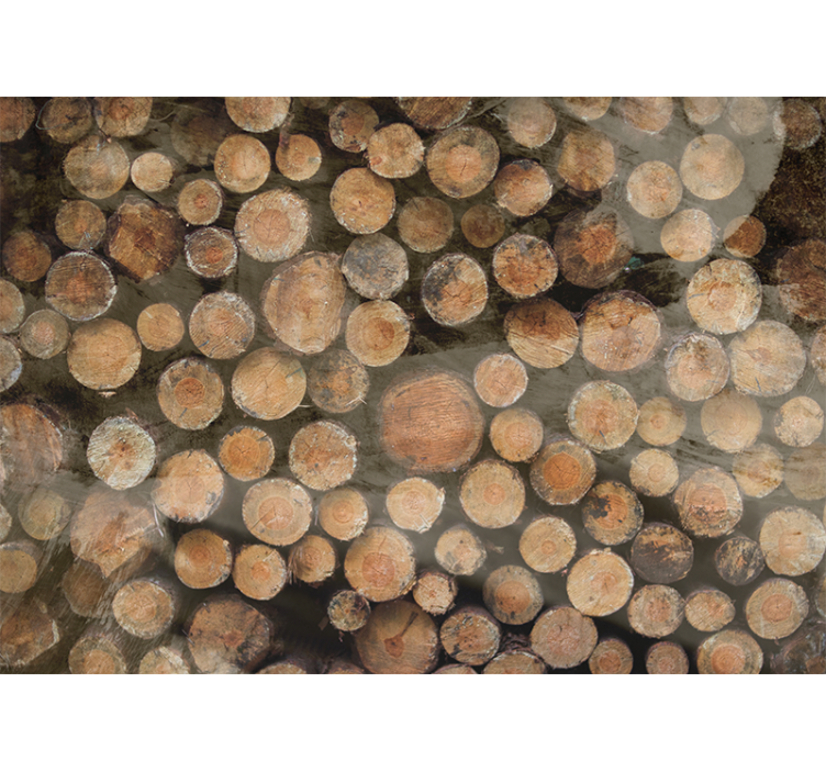 其他纹理和图案壁画木材圆木排列 - TenStickers