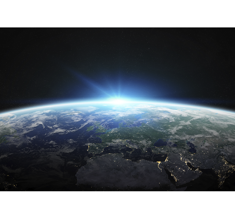 空间照片墙地球视界光辉 - TenStickers