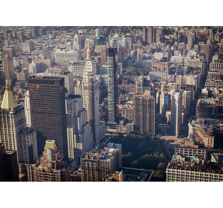 纽约壁画的复古色彩天际线 - TenStickers