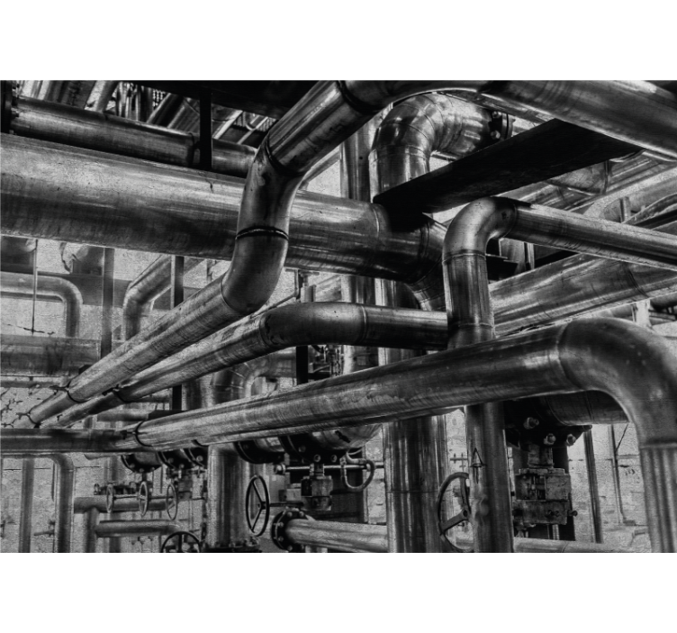 其他具有纹理和图案的壁画工业管道图案 - TenStickers