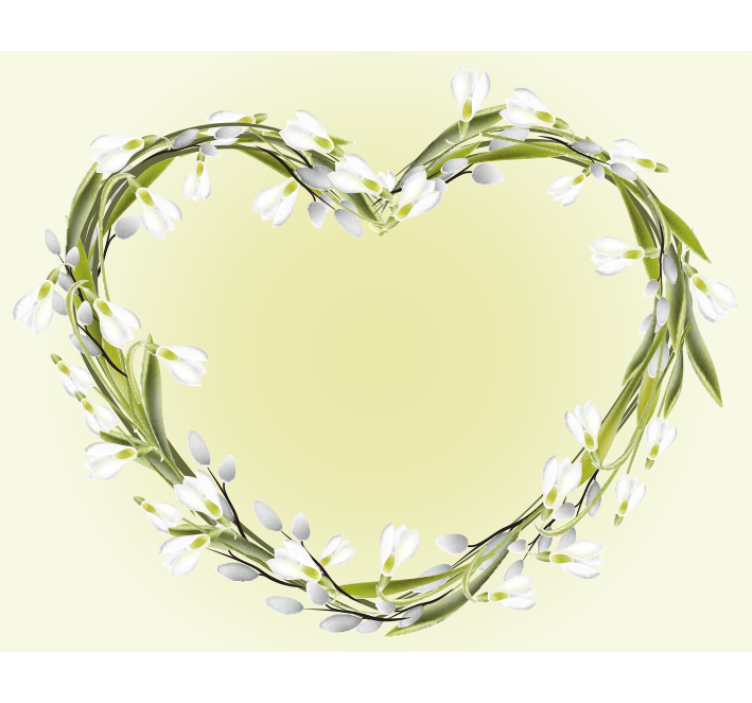 花卉照片墙心形花朵装饰 - TenStickers