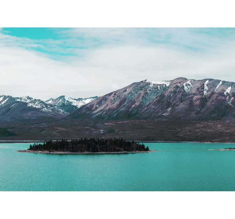 带有小岛壁画的风景 - TenStickers