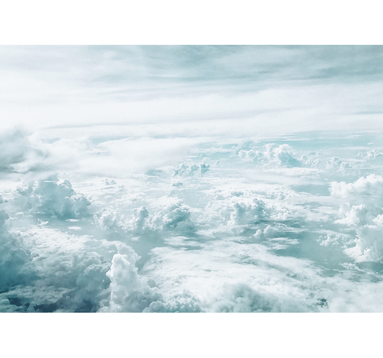 来自天空的照片墙，阴云覆盖的地平线视角 - TenStickers