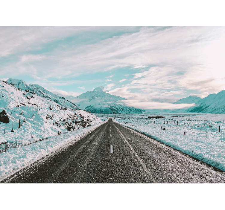 其他景观壁画冰雪山道 - TenStickers