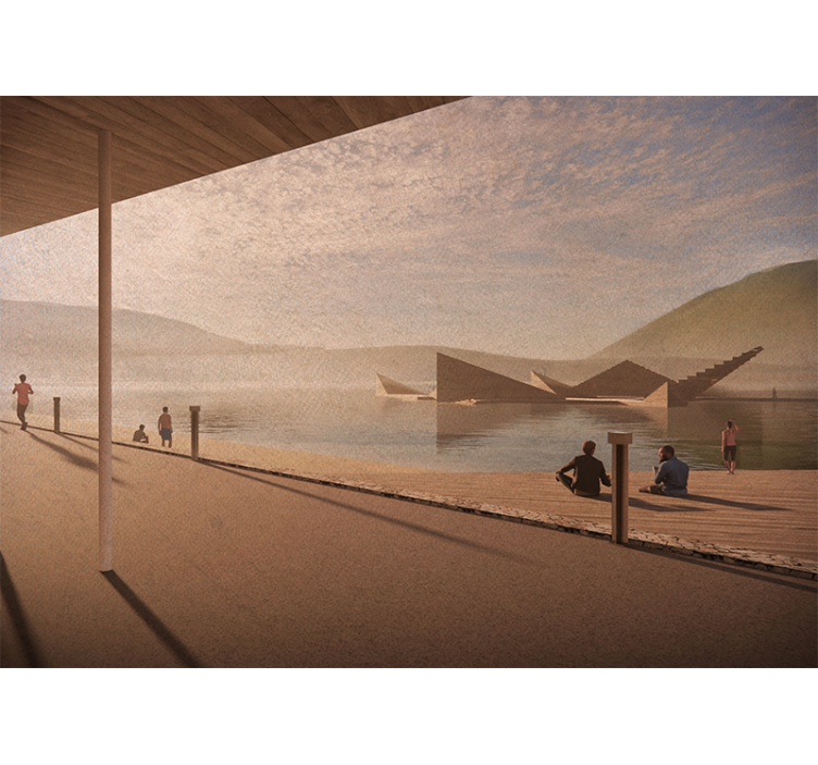 其他景观壁画宁静湖岸视角 - TenStickers