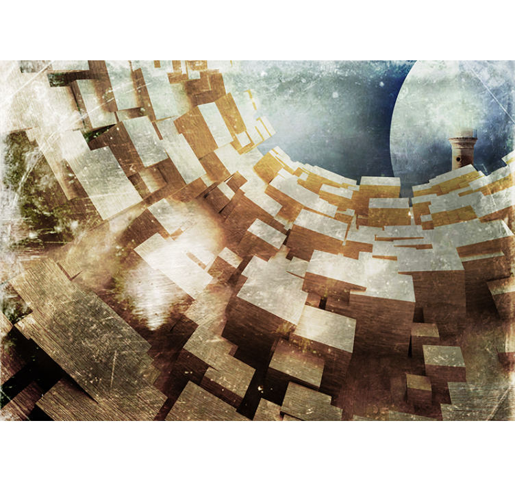 木隧道错觉木墙壁画 - TenStickers