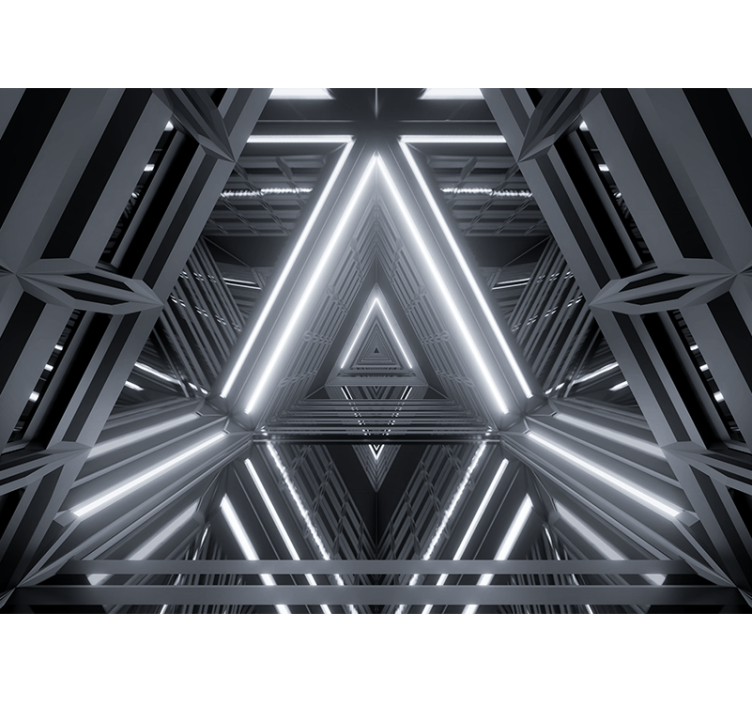 抽象照片墙呈现三角形发光图案 - TenStickers