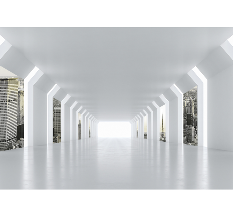 城市和乡村照片墙未来城市景观视图 - TenStickers