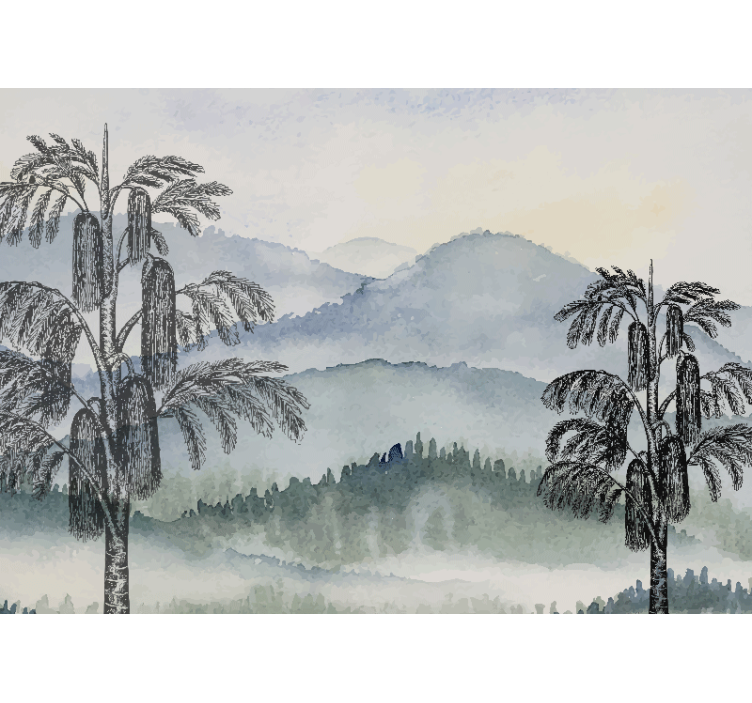 自然照片墙山脉风景 - TenStickers