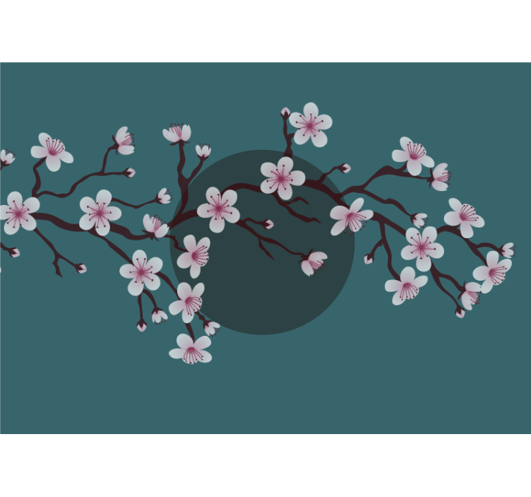 花卉照片墙盛开的樱花枝 - TenStickers