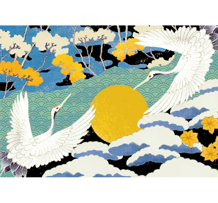 自然照片墙：鹤与阳光 - TenStickers