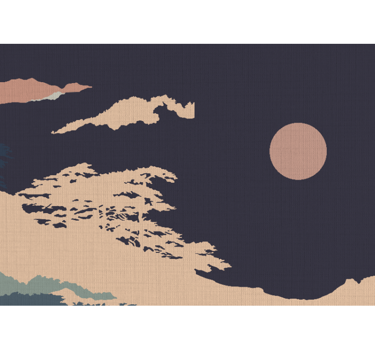 自然照片墙静谧月光下的风景 - TenStickers