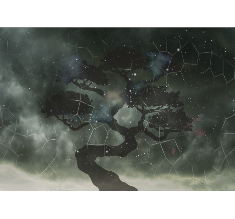 空间照片墙天体树轮廓 - TenStickers