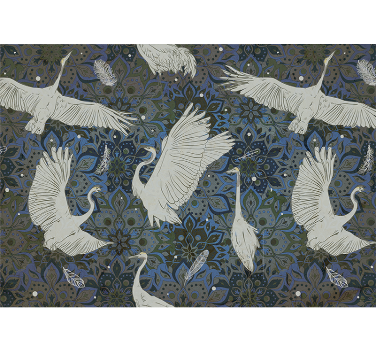 动物风格的墙面壁画优雅鹤图案 - TenStickers