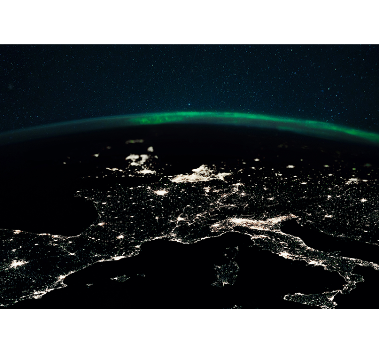 空间照片墙：地球鸟瞰图 - TenStickers