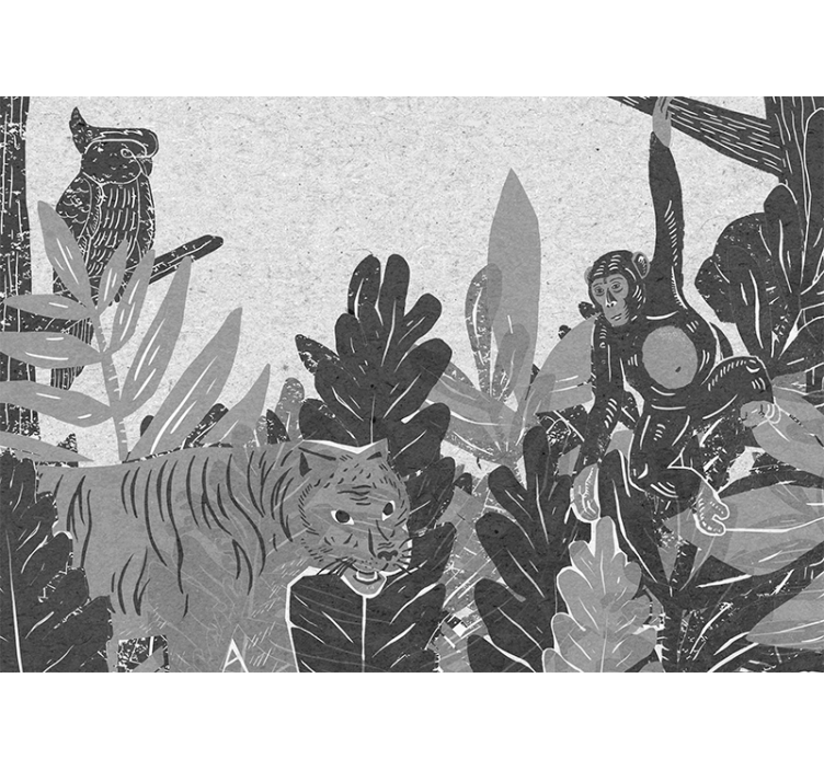 动物风格的墙面壁画探索野生动物场景 - TenStickers