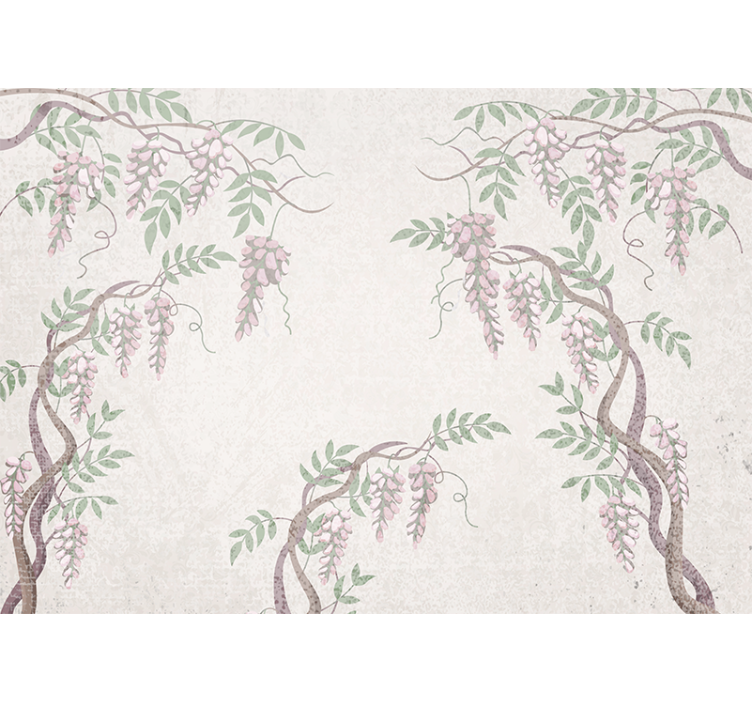 花卉照片墙展现精致花卉藤蔓 - TenStickers