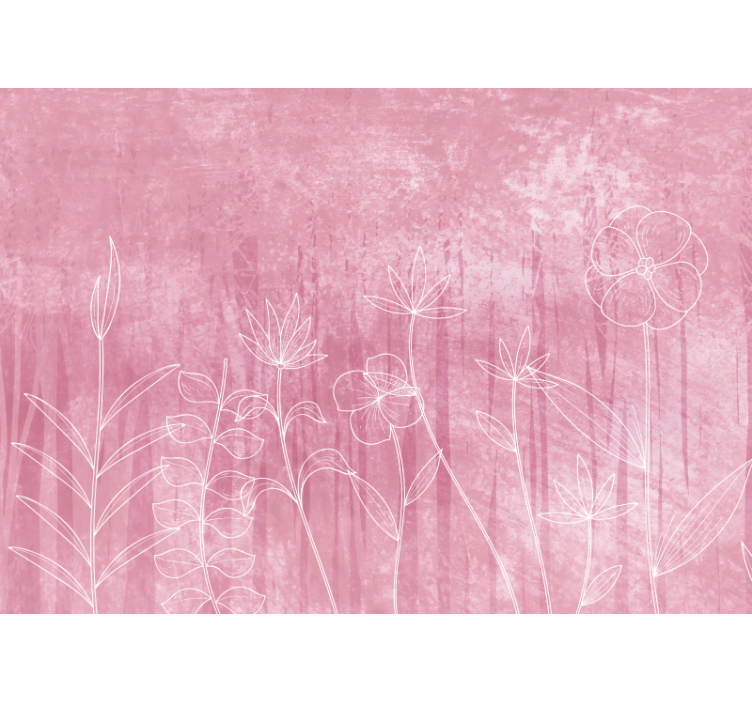 花卉照片墙精致花卉轮廓 - TenStickers