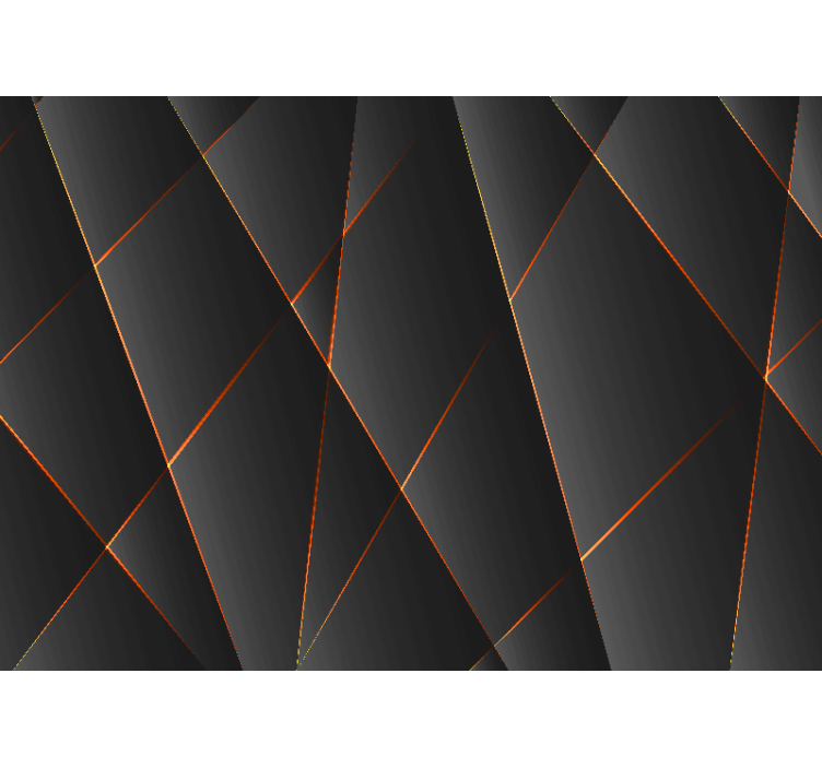 黑色几何效果3d壁画 - TenStickers