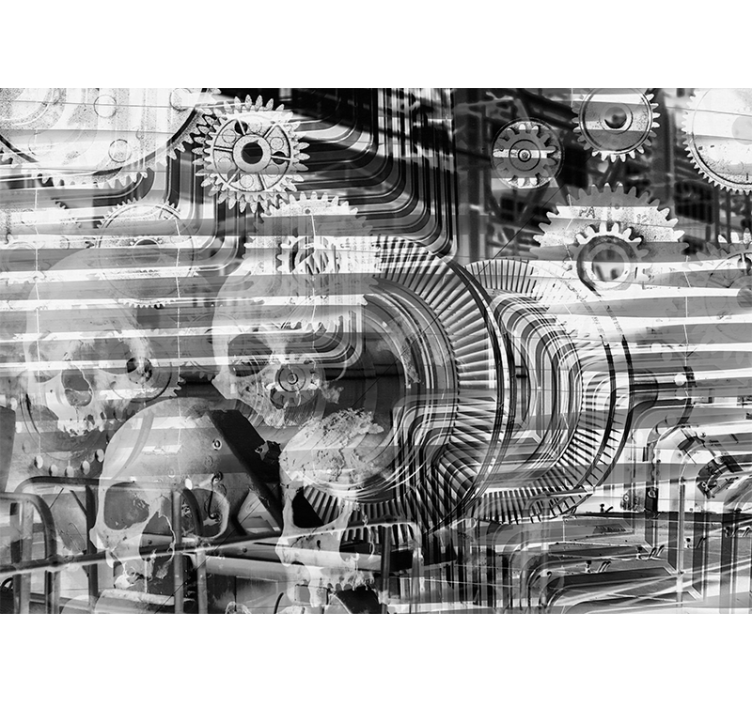 抽象照片墙机械骷髅图案 - TenStickers