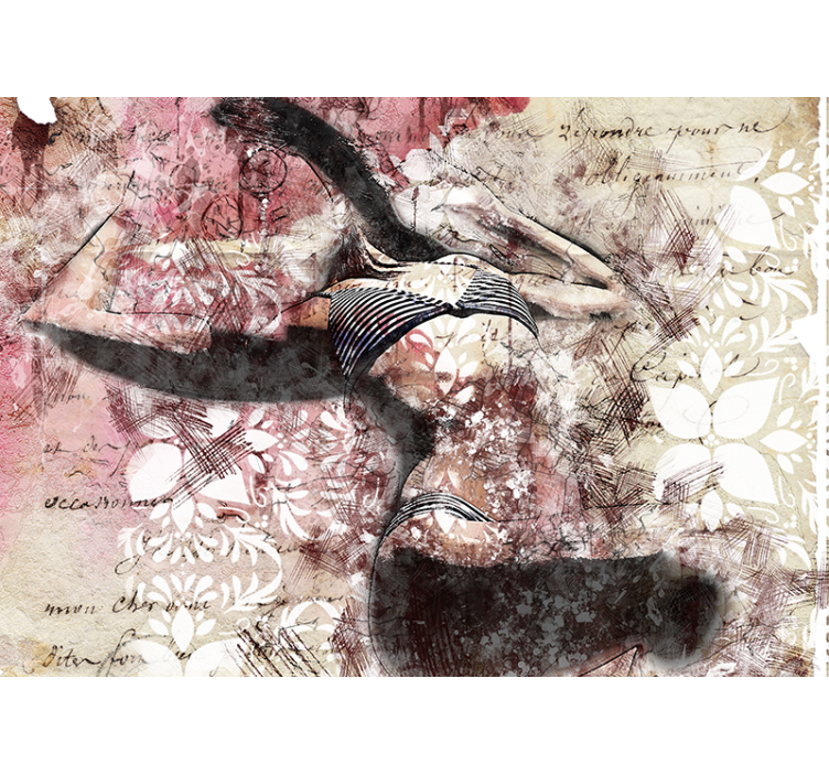 墙面壁画的爱的风格优雅舞动之姿 - TenStickers