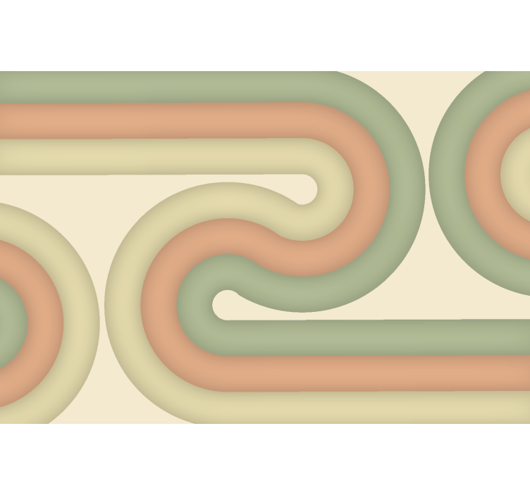 客厅的其他墙面壁画曲线复古图案 - TenStickers