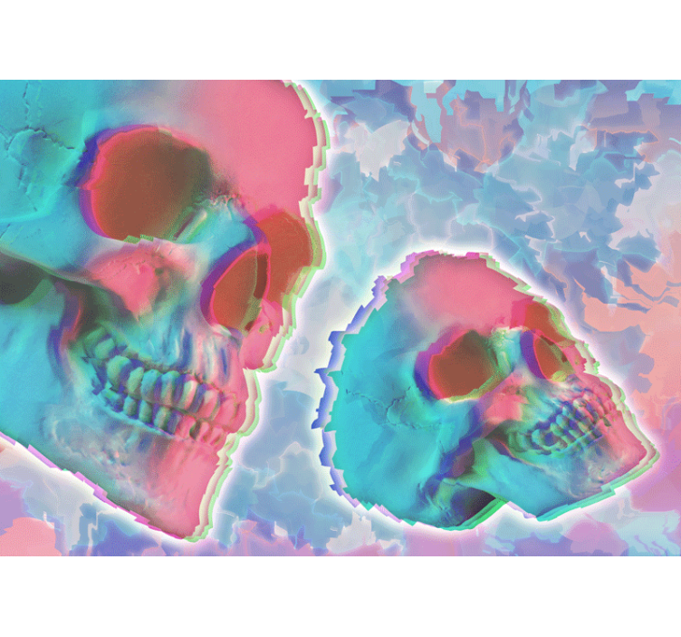 迷幻的死亡头壁画 - TenStickers