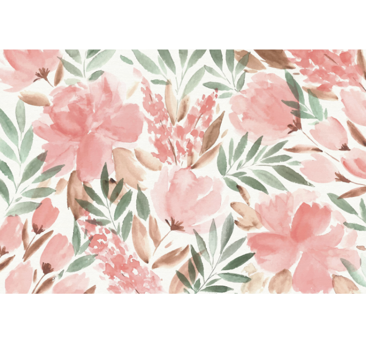 壁画 彩色纸质全景图 纸质彩绘全景花卉 - TenStickers