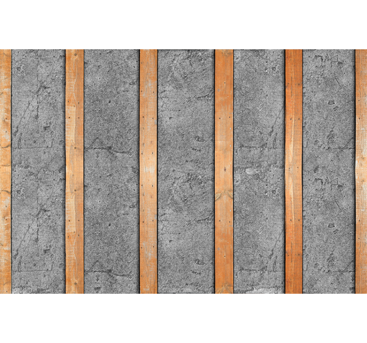 木质效果照片墙 木板放在混凝土上 - TenStickers