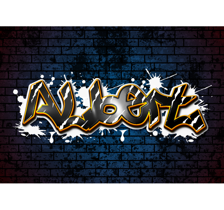 用于青少年房间的其他壁画 有名字的砖墙 - TenStickers