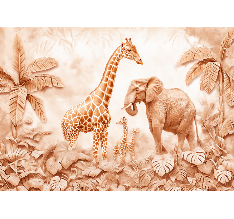 壁画展现抽象的草原风情 - TenStickers