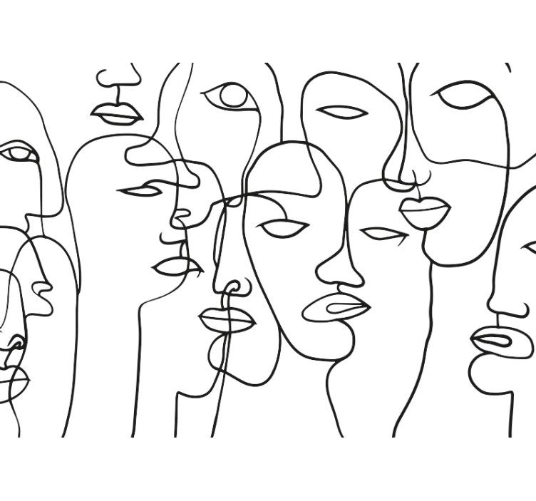 抽象照片墙 脸型 - TenStickers