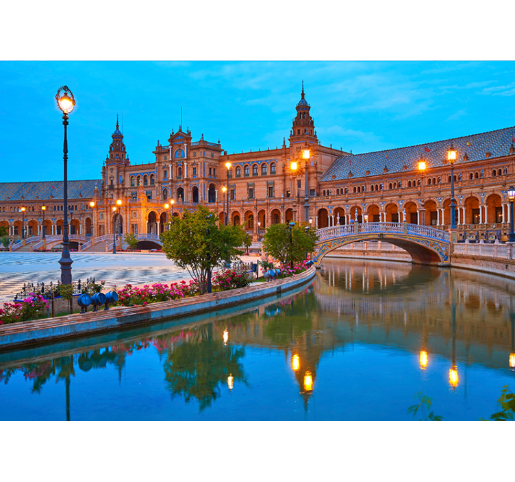 其他城市和国家的照片墙 西班牙广场之夜 - TenStickers