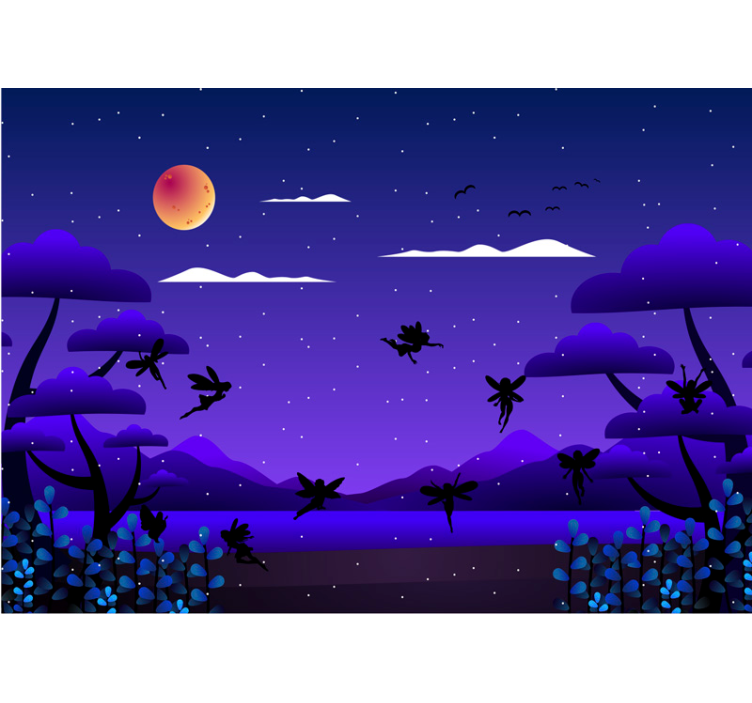 儿童房的其他壁画梦幻夜空 - TenStickers