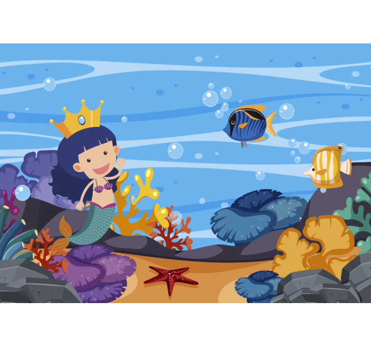 儿童壁画美人鱼 - TenStickers
