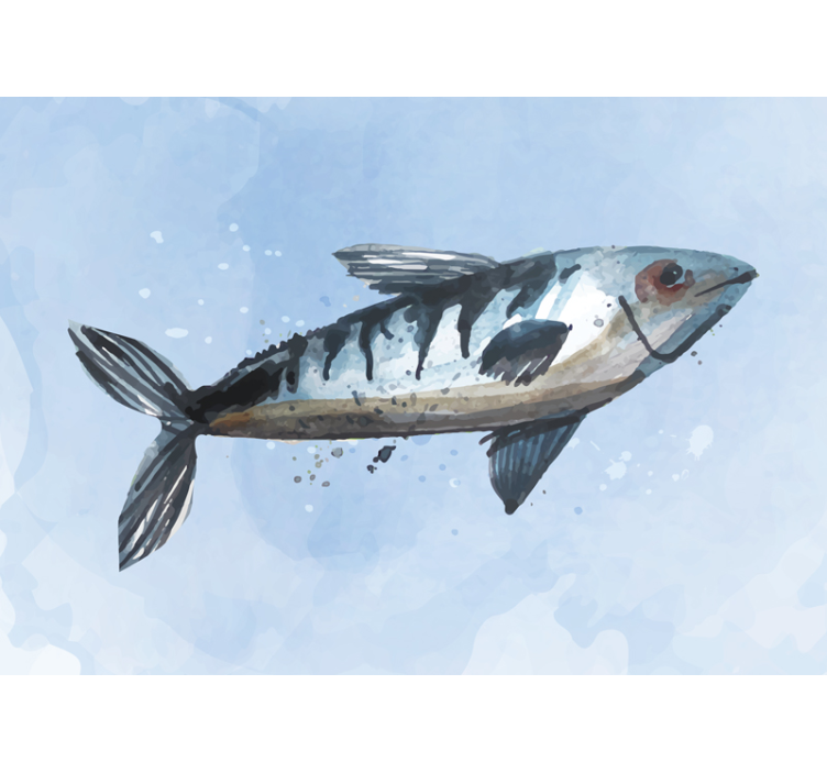 双人房的其他壁画雄伟的鱼类插图 - TenStickers