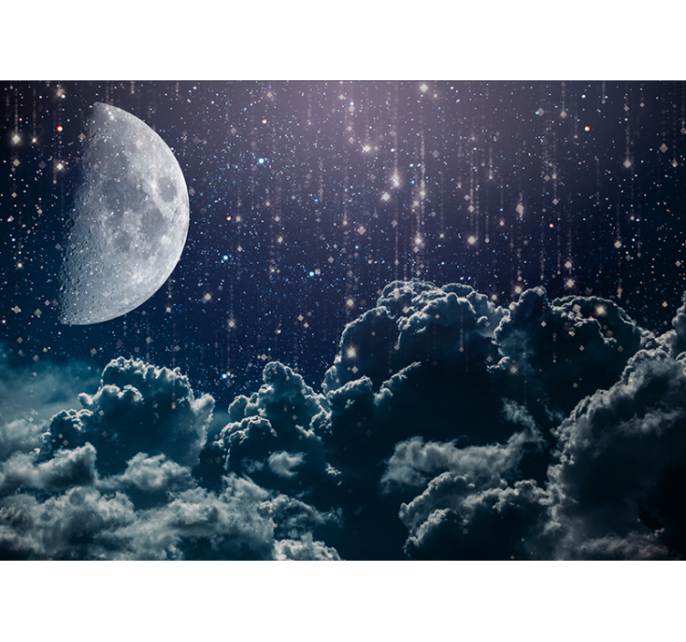 空间照片墙：月光星辰的夜晚 - TenStickers