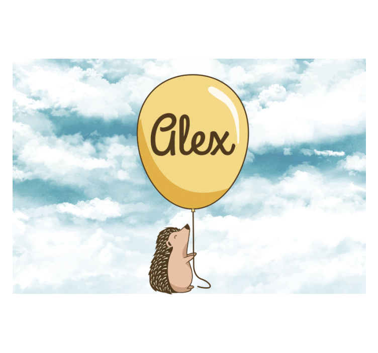 墙面壁画的爱的风格刺猬气球的快乐 - TenStickers