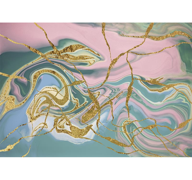 抽象照片墙金色漩涡图案 - TenStickers