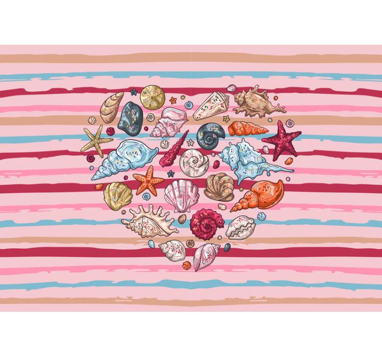 动物风格的墙面壁画 贝壳 海洋生物 - TenStickers