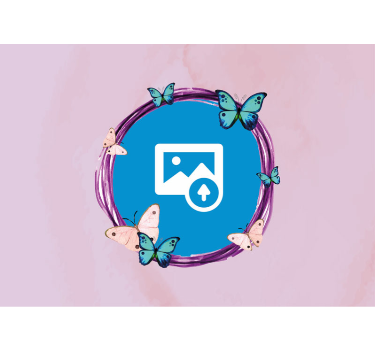 花卉照片墙向日葵与蝴蝶相伴 - TenStickers