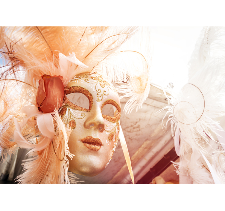 墙面壁画的爱的风格优雅狂欢面具 - TenStickers