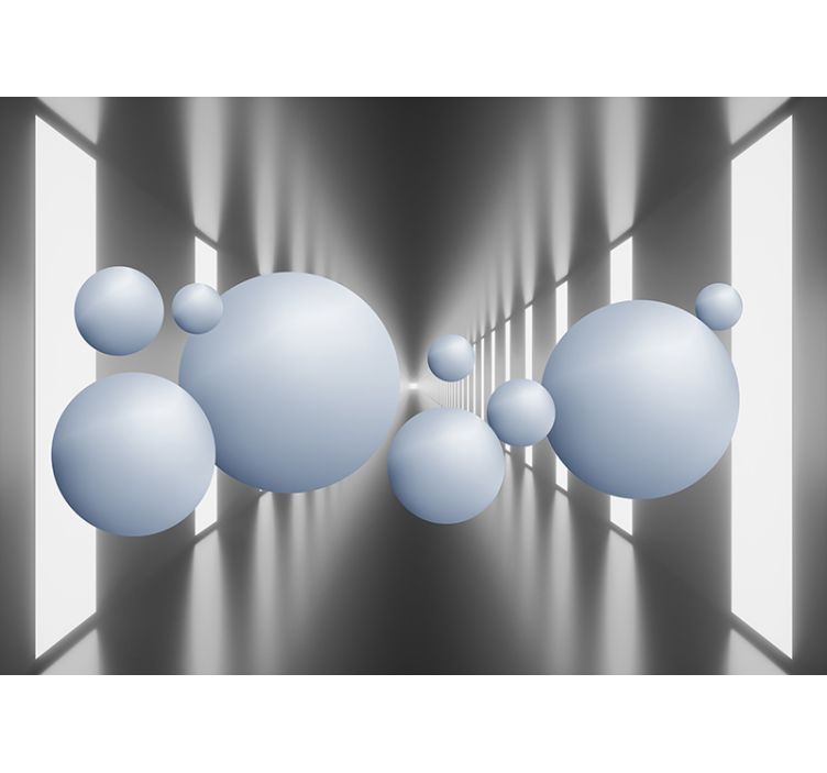 3d效果照片墙浮动球体排列 - TenStickers